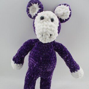15" Amigurumi Purple Crochet Handmade Monkey for Kids, Babies, Adults, Teenagers